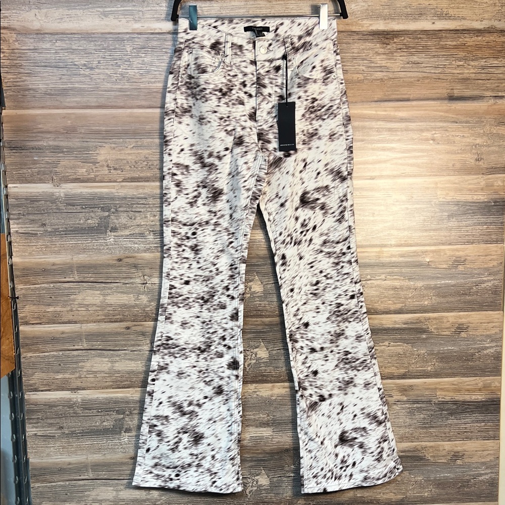 Forever 21 Mid Rise Flare Jeans White & Black NWT